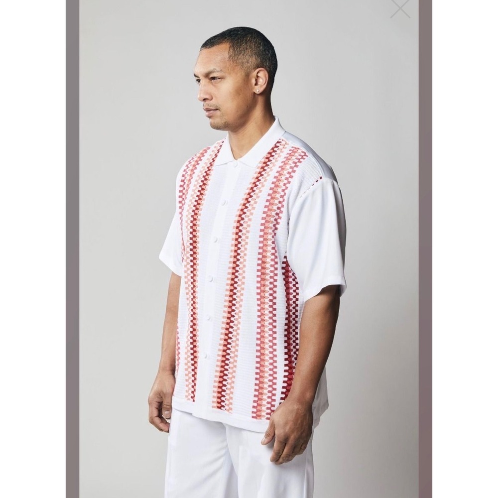 Stacy Adams Silversilk Men's 2-Piece Walking Suit – Zig-Zag Stripe – White  NWT